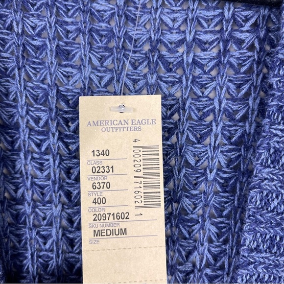 NEW American Eagle Long Cardigan Sweater Blue Pockets Knit Size Medium - Picture 6 of 8